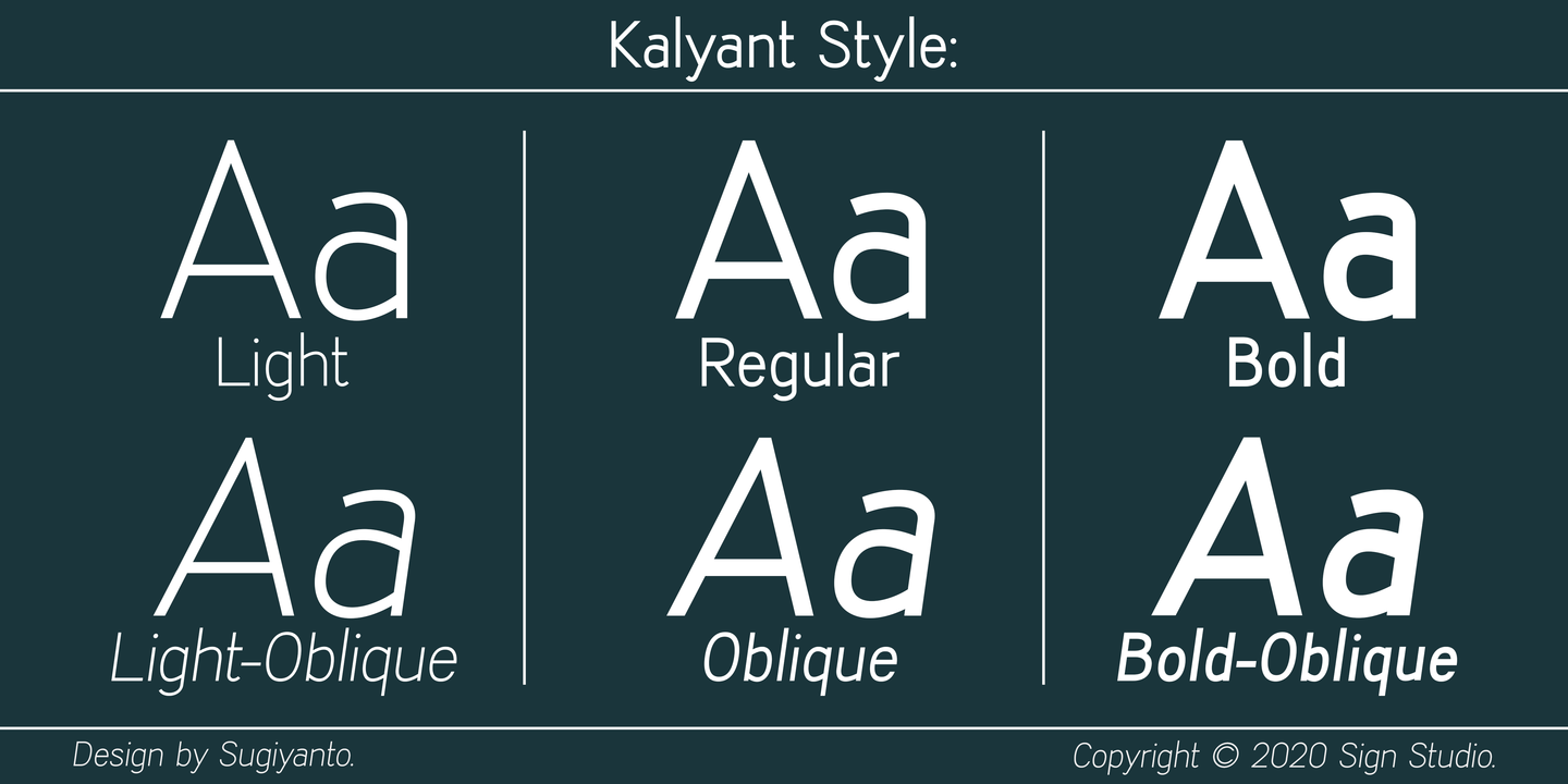 Przykład czcionki Kalyant Regular